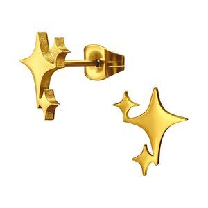 Stainless Steel Star Stud Earrings